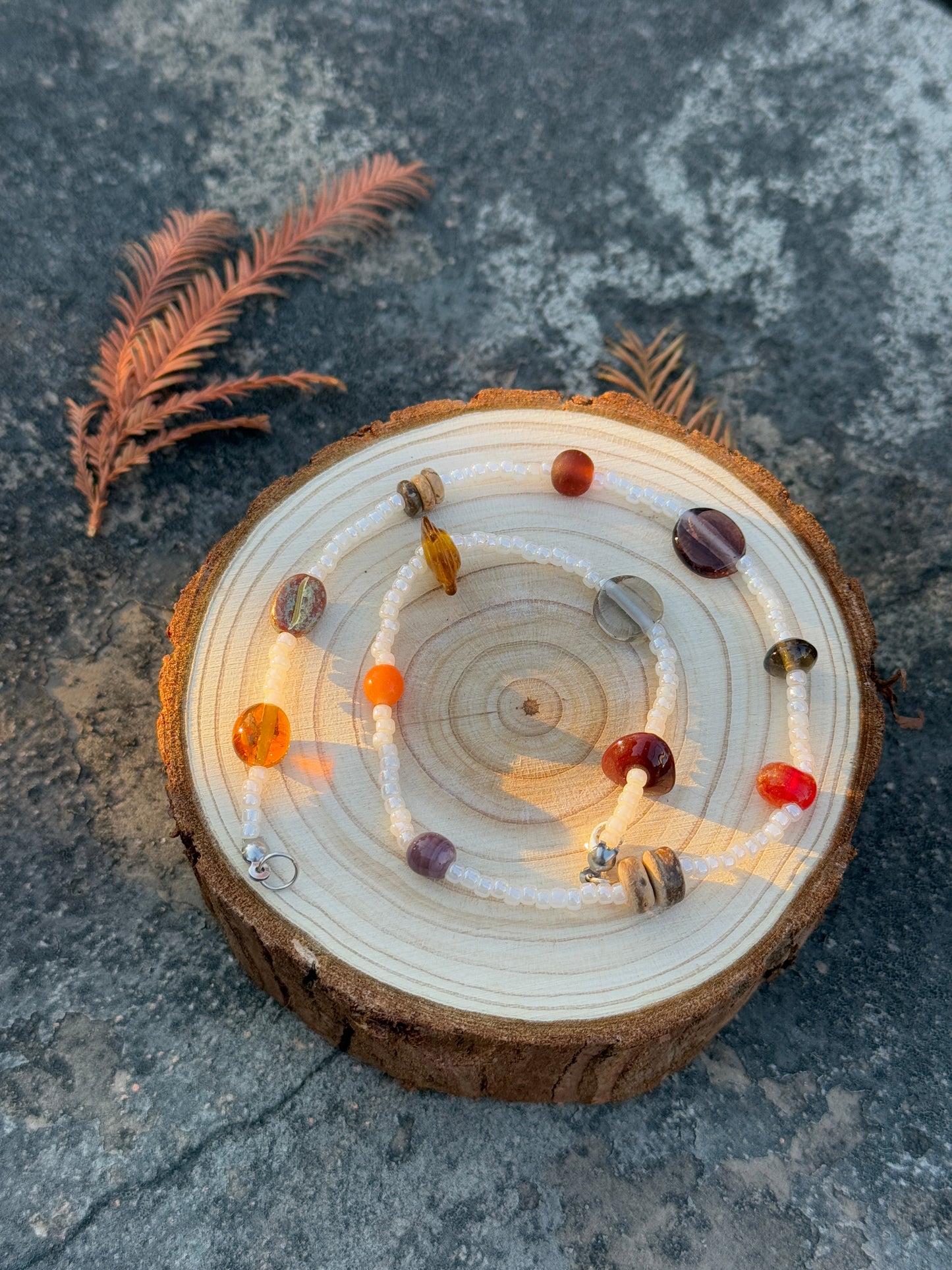Caracola Handmade Autumn Beaded Necklace