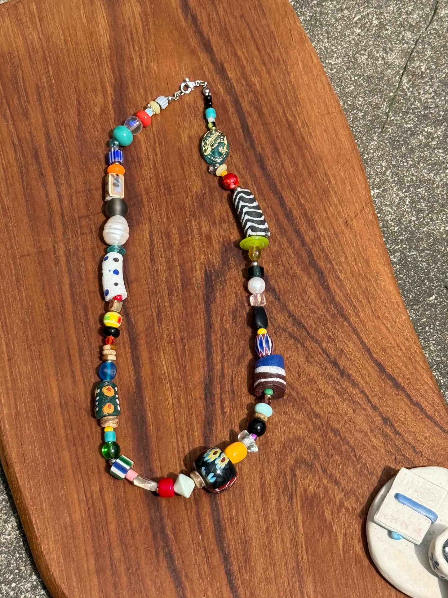 Hand-Painted African Beaded Necklace – Art You Can Wear