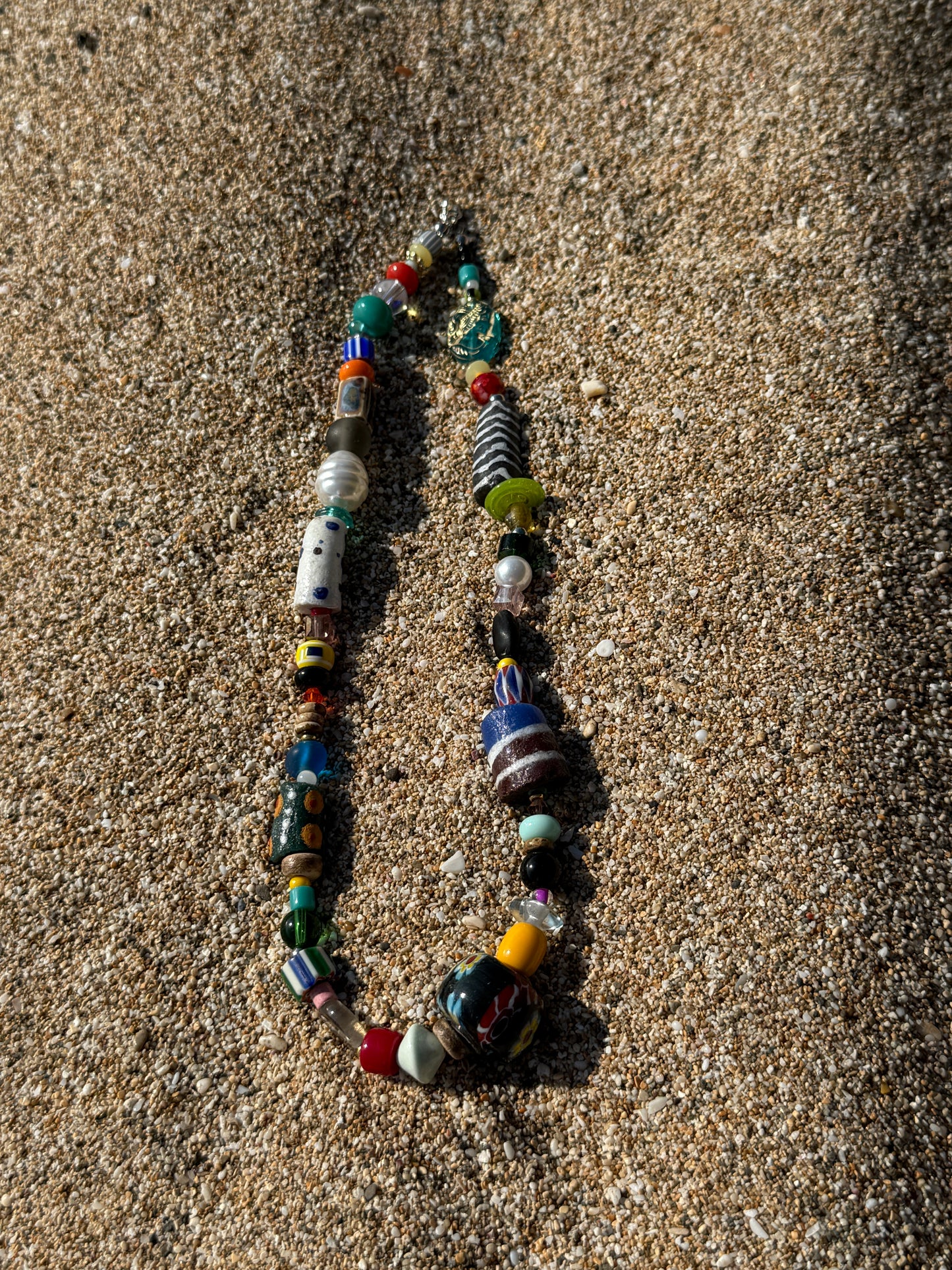 African Handmade Painted Beaded Necklace