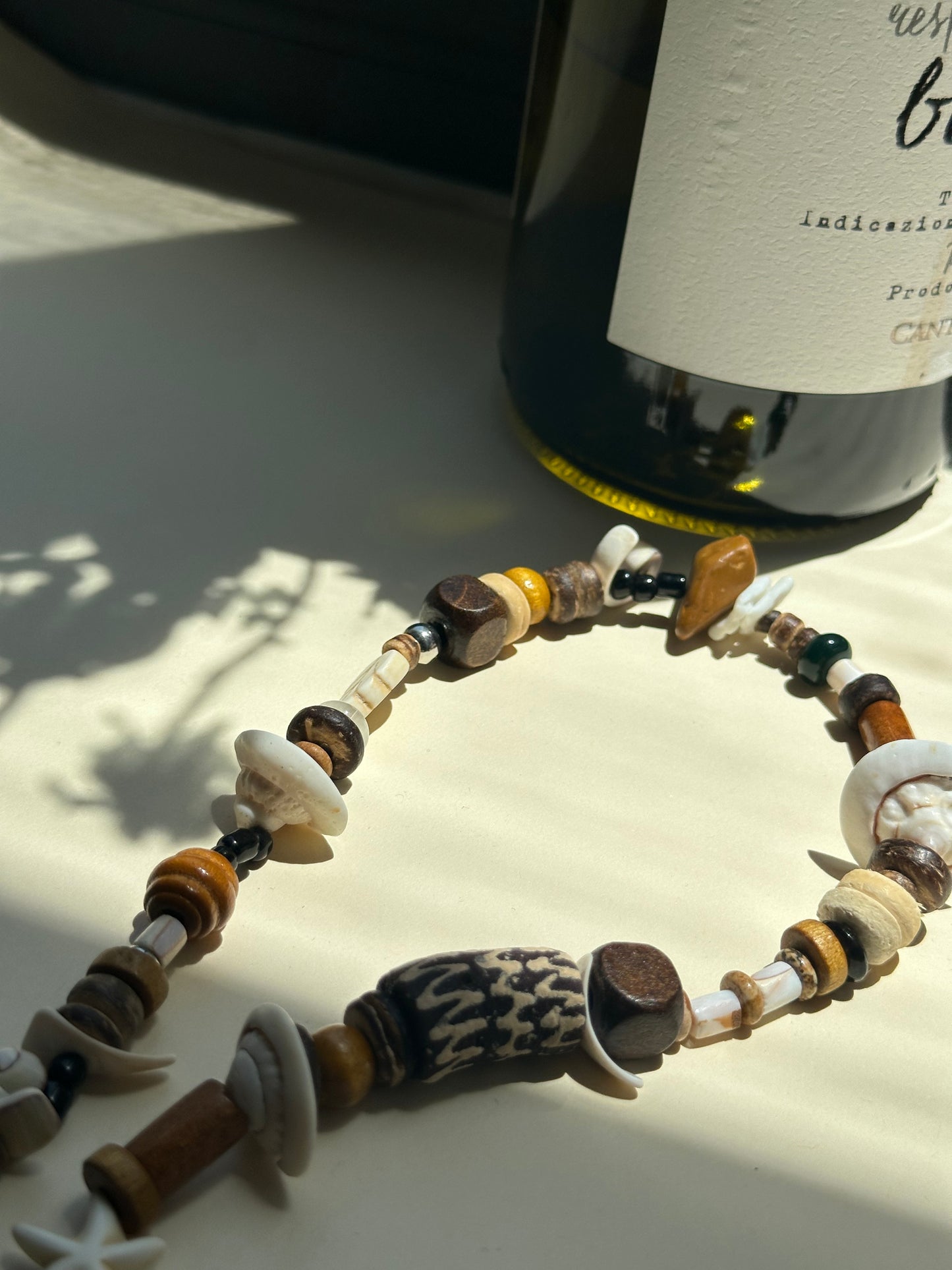 Wood & Shell Handmade Beaded Necklace – Natural Beauty, Effortless Style