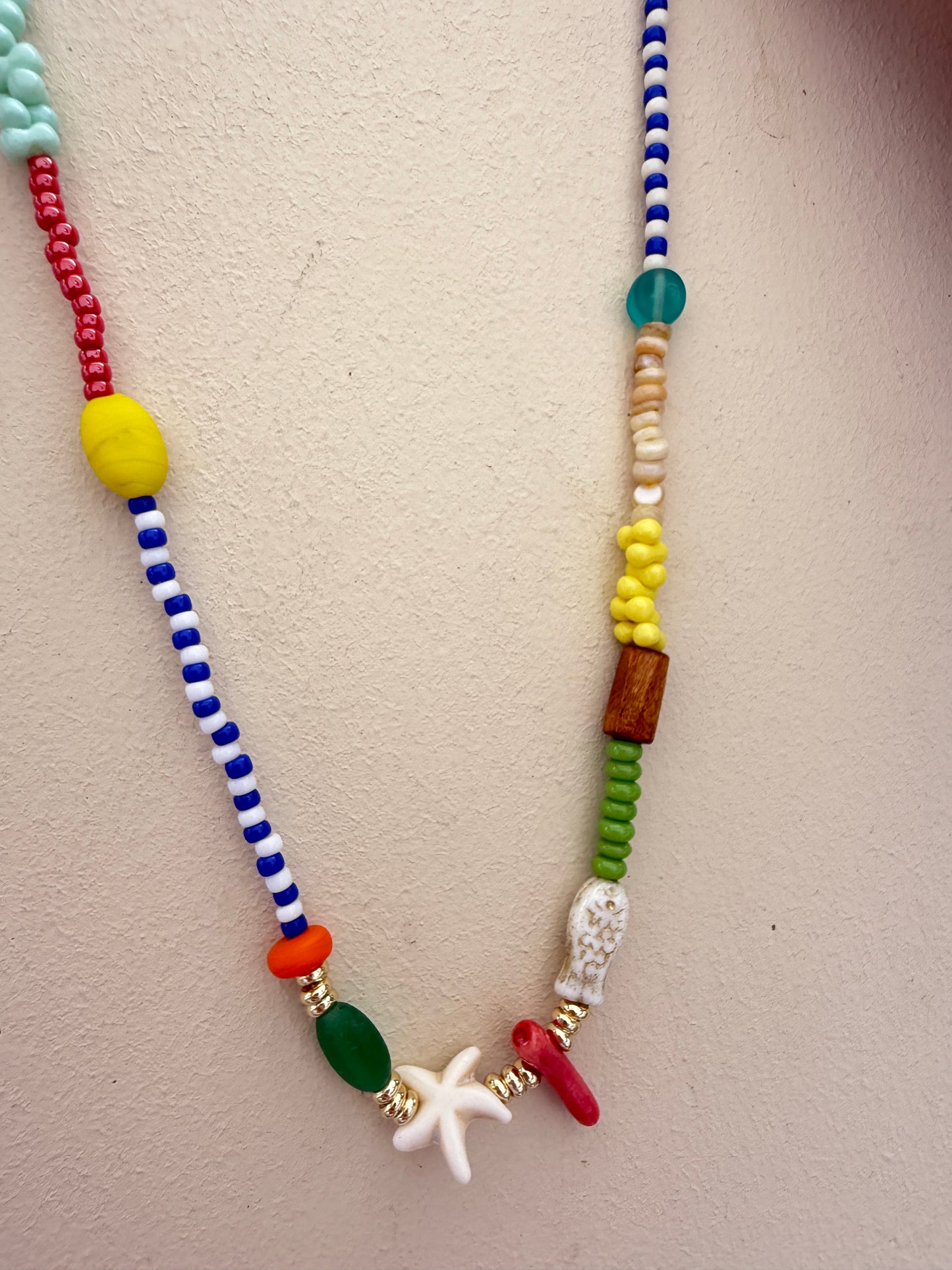 π Blue Breeze beaded necklace β Handmade Summer Charm by Caracola