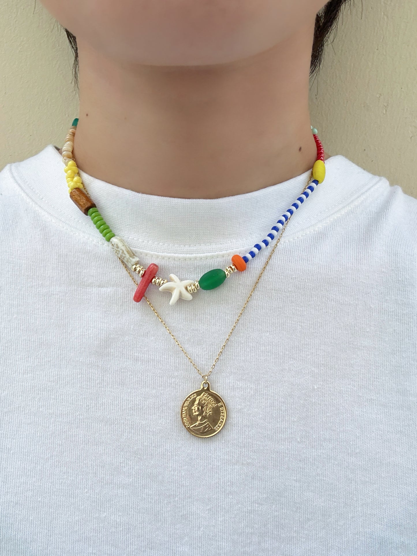 π Blue Breeze beaded necklace β Handmade Summer Charm by Caracola