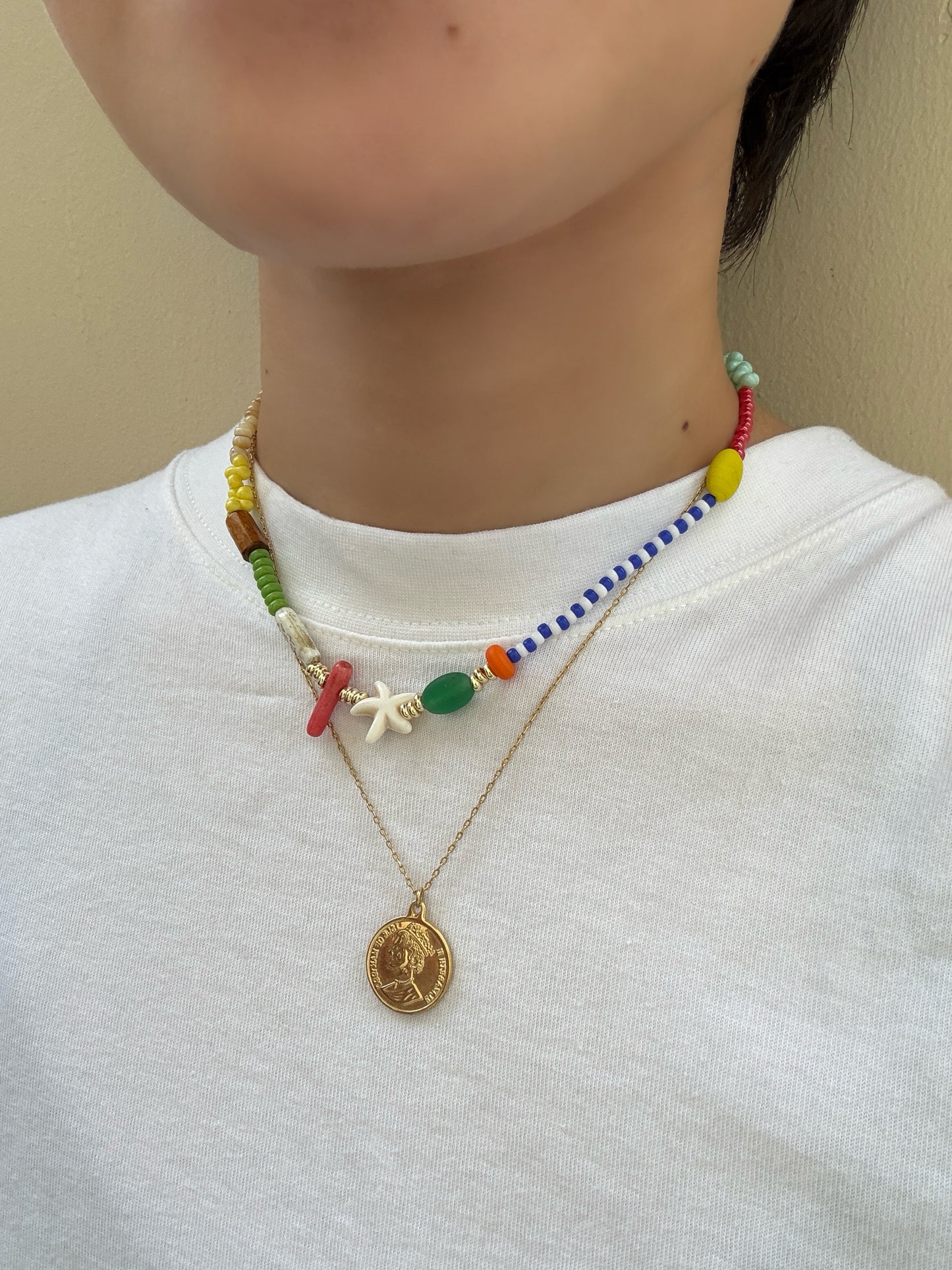 π Blue Breeze beaded necklace β Handmade Summer Charm by Caracola
