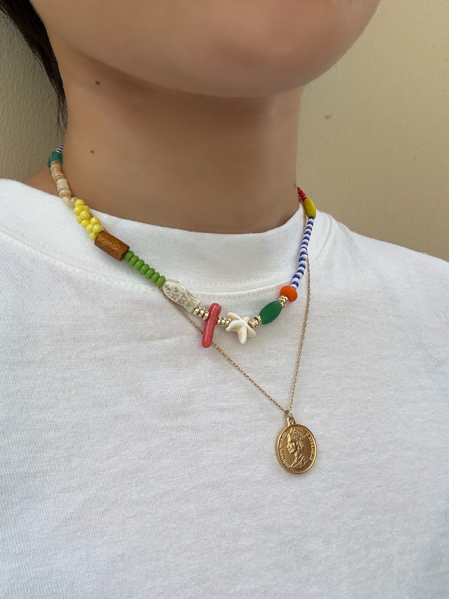 π Blue Breeze beaded necklace β Handmade Summer Charm by Caracola