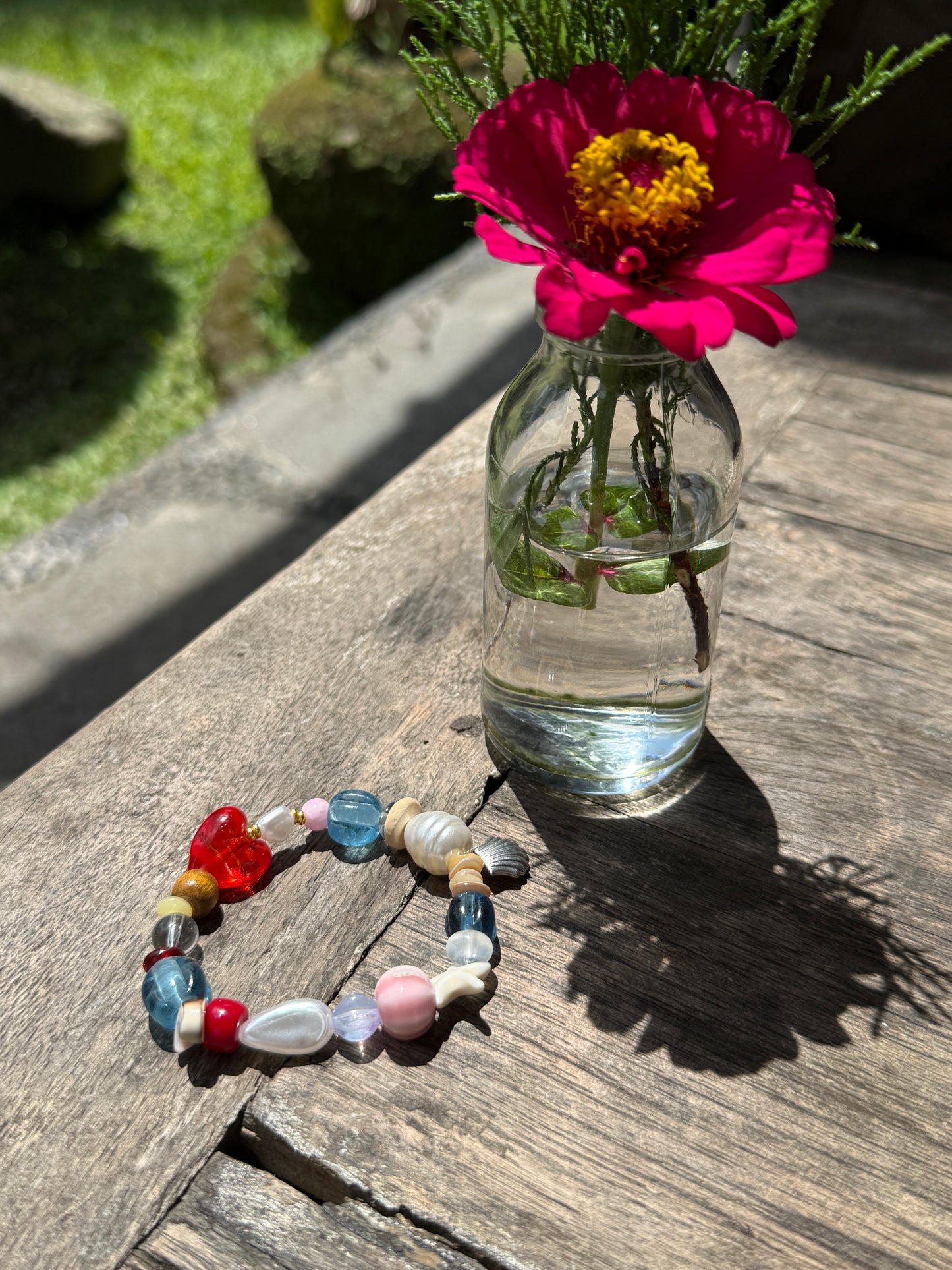 π Seaglass Whisper Beaded Bracelet β Handmade Coastal Calm by Caracola