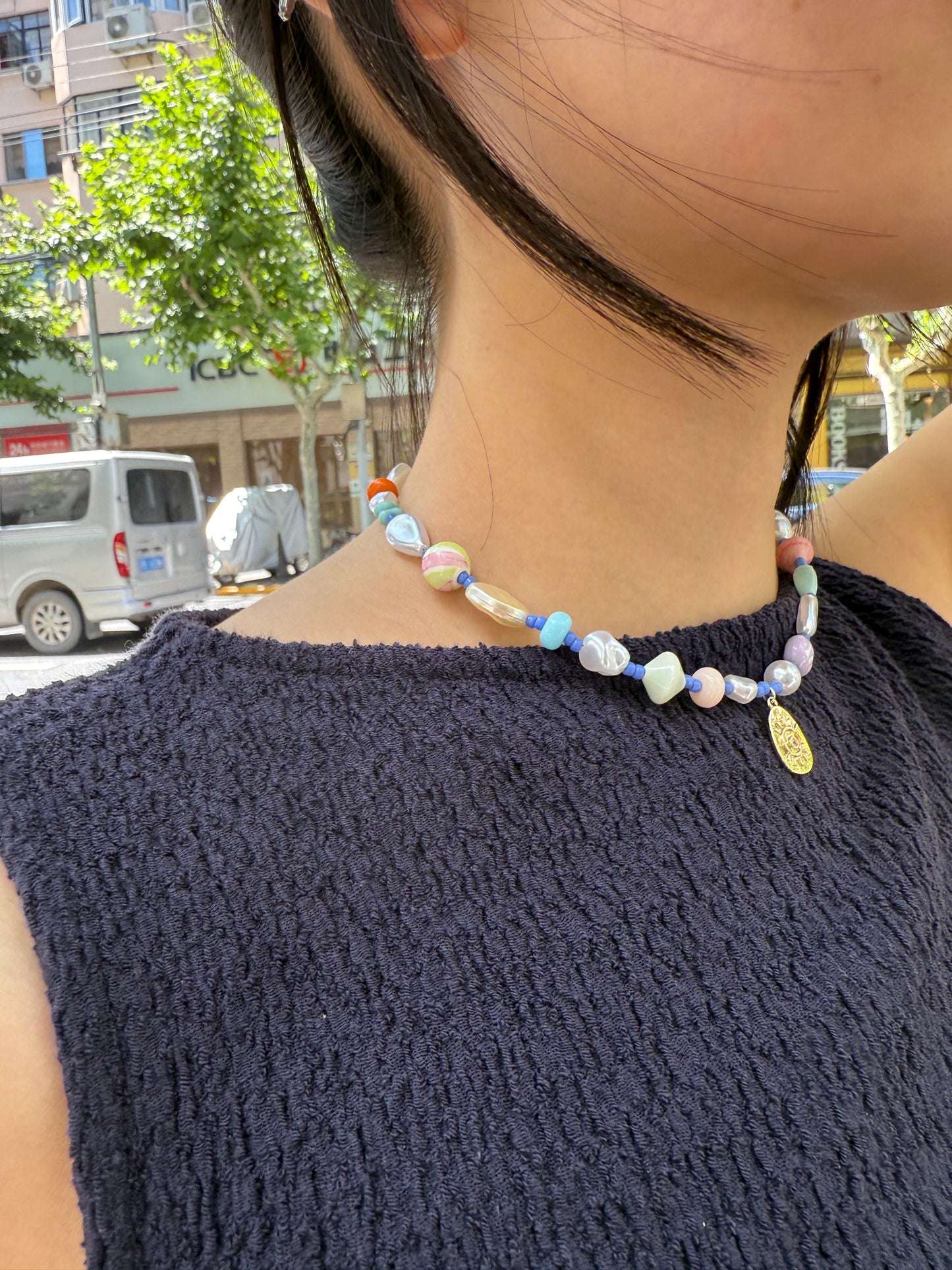 Macaron-Inspired Pastels Beaded Necklace