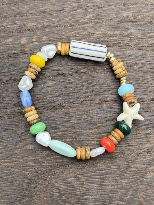 Caracola Handmade Colorful Beach Vibes Beaded Bracelet 