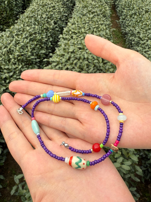 Caracola purple beaded necklace