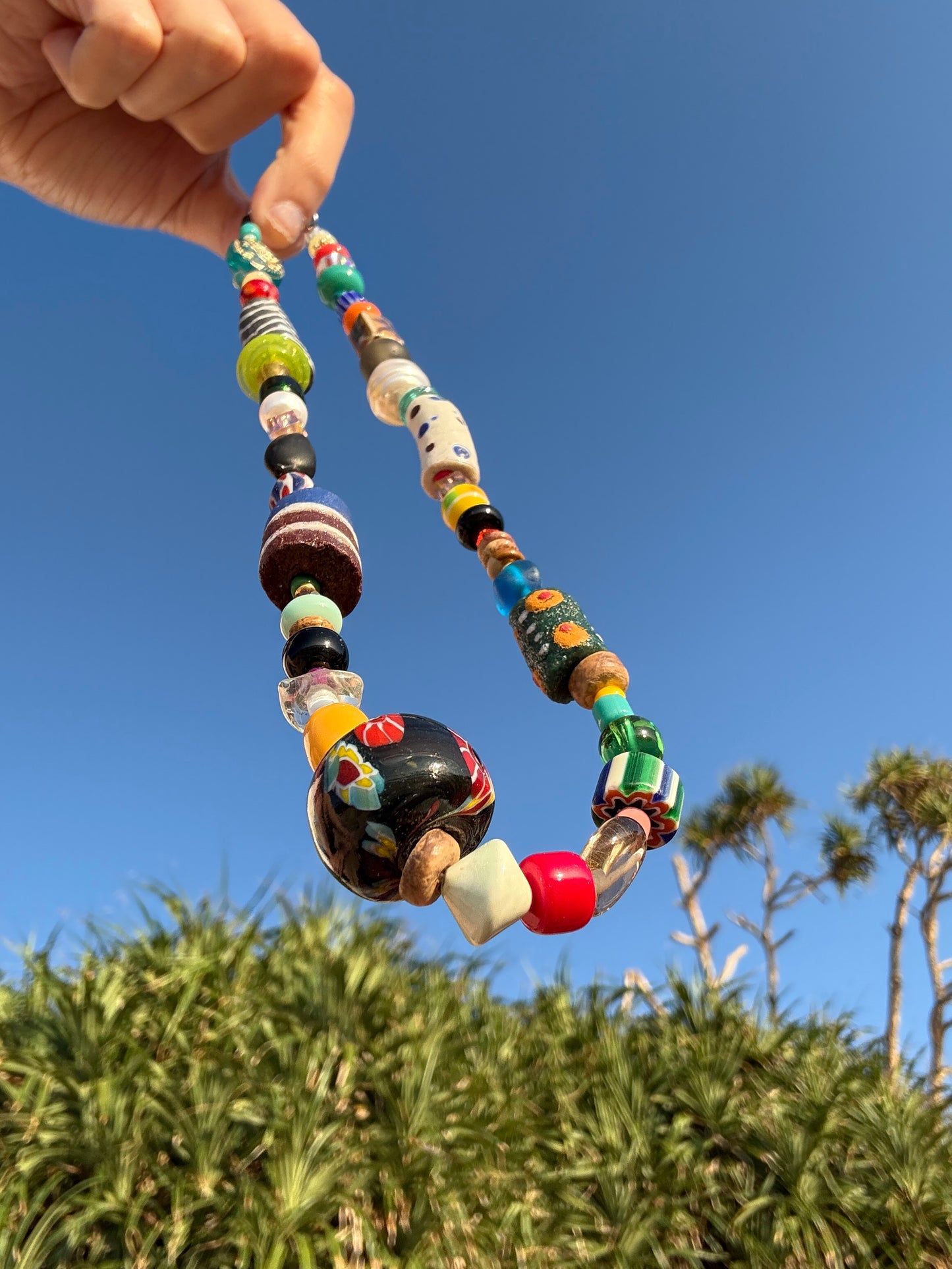 Hand-Painted African Beaded Necklace – Art You Can Wear