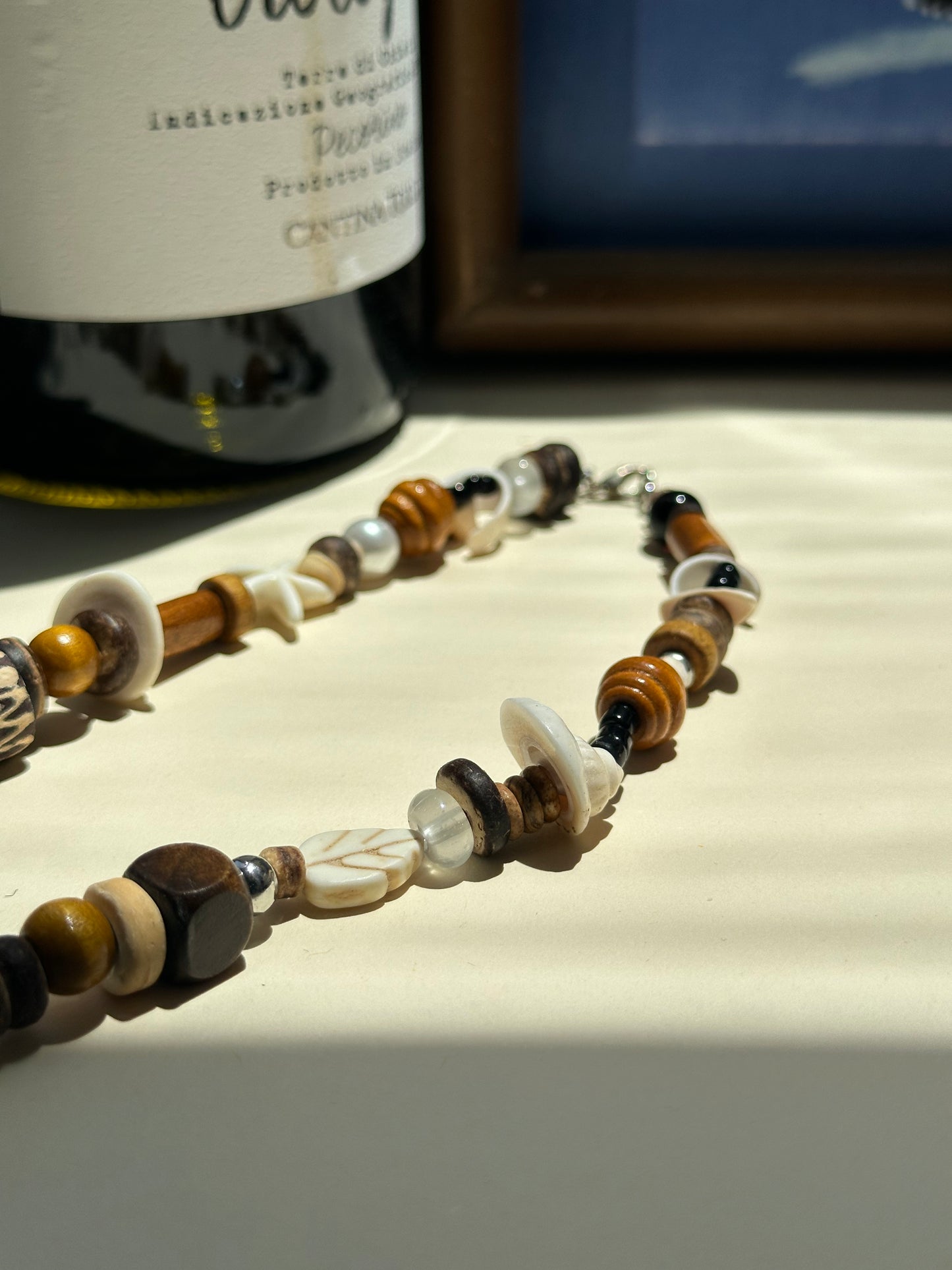 Wood & Shell Handmade Beaded Necklace – Natural Beauty, Effortless Style