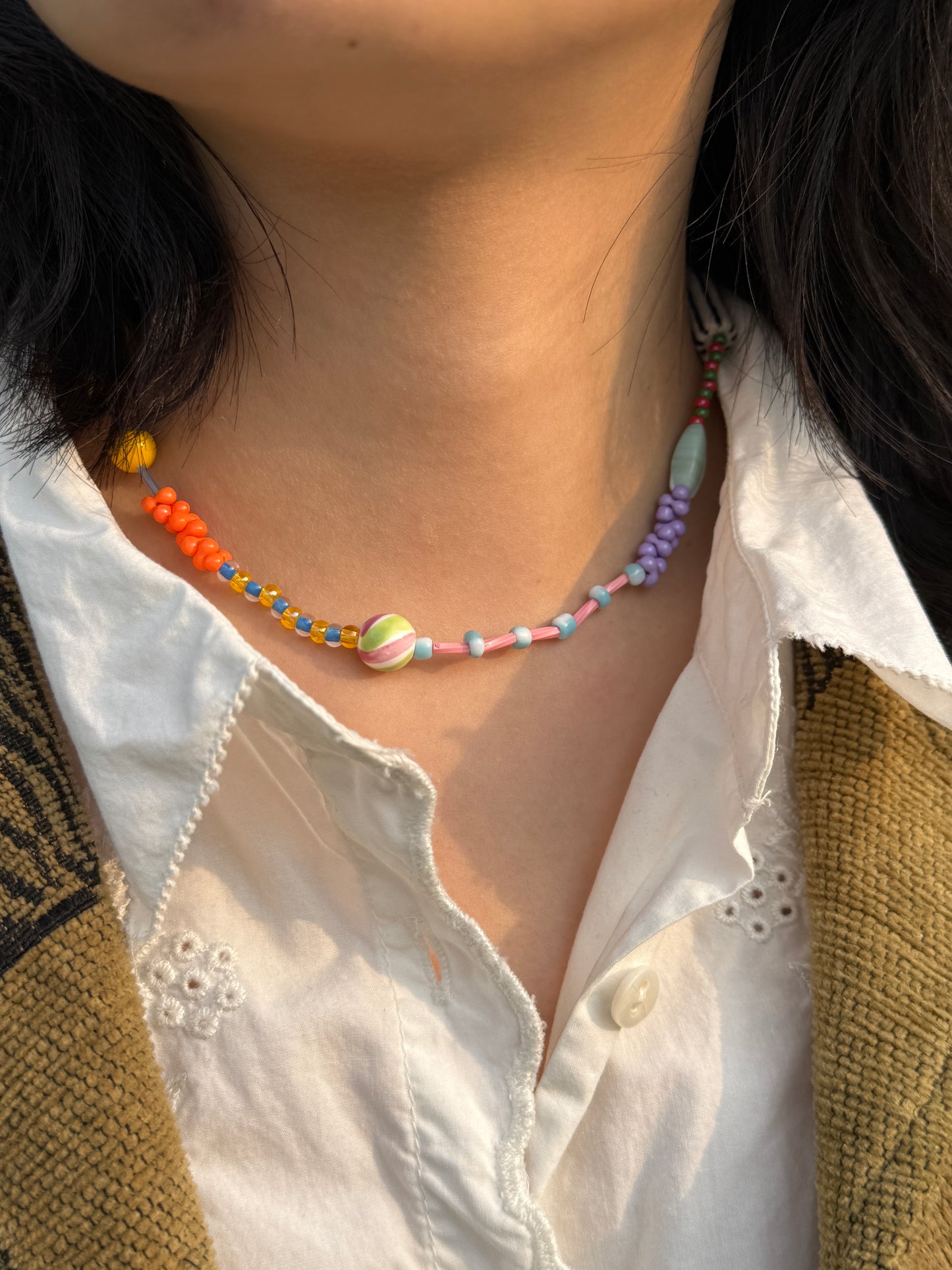 Bright Spring Beads Necklace – Colorful, Playful & Handmade